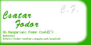 csatar fodor business card